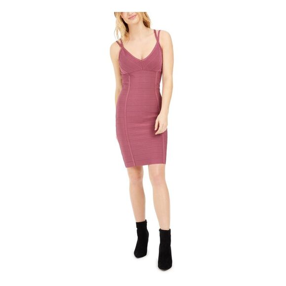 BAR III Dresses & Skirts - BAR III Womens Pink Sleeveless Scoop Neck Above The Knee Body Con Dress Size: L
